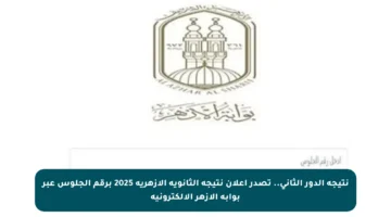 نتيجة الدور الثاني.. تصدر إعلان نتيجة الثانوية الأزهرية 2025 برقم الجلوس عبر بوابة الأزهر الإلكترونية